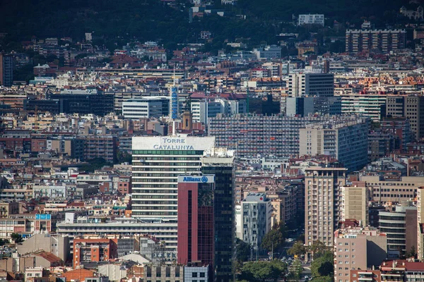 Barcelona Espanha Outubro 2015 Paisagem Urbana Barcelona Tem Vista Monte — Fotografia de Stock