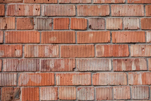 Old Building Wall Made Red Bricks Ridges — Stock Photo, Image