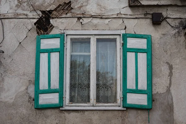 Vintage Fenster Mit Rollläden Kaunas Bezirk Vilijampole Litauen — Stockfoto