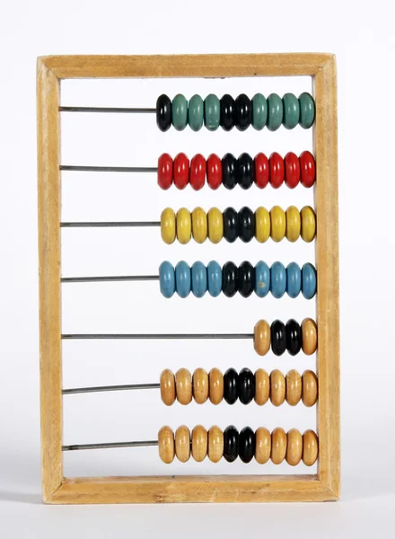 Retro kalkulator: stare drewniane ramki liczenia — Zdjęcie stockowe