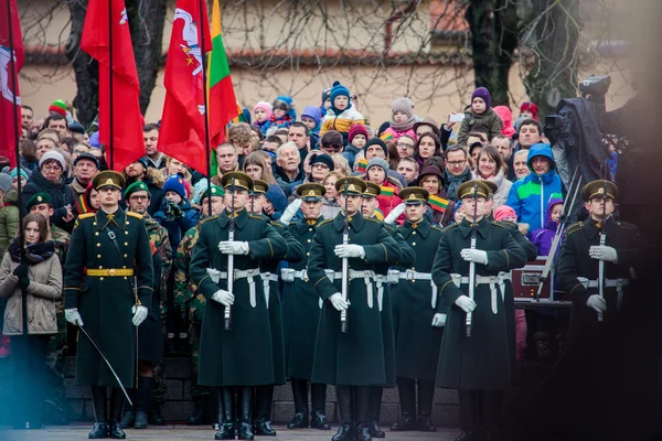 Des soldats des forces militaires lituaniennes montent la garde d'honneur — Photo