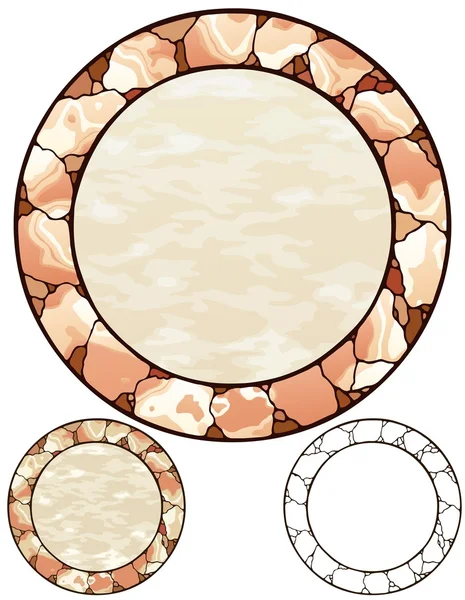Stone circle border with variations — Stock Vector