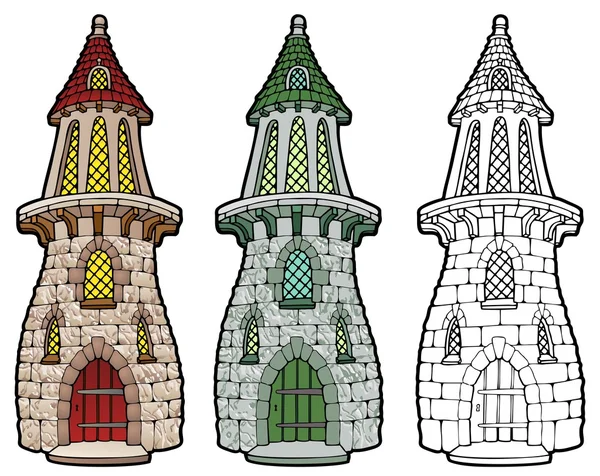 Tourelle en pierre, donjon château — Image vectorielle