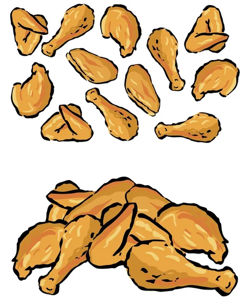 Morceaux de poulet frit — Image vectorielle