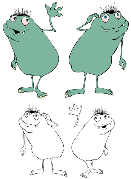 Monstro de Grongk Poses —  Vetores de Stock