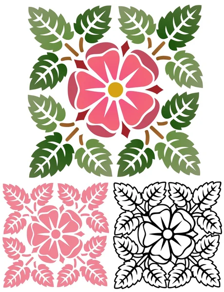 Old Rose Decorative Element — Stock Vector