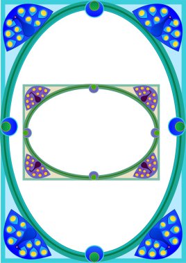 Stilize tavuskuşu kenarlık