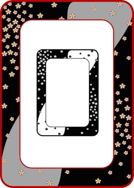 Japon çiçekleri kenarlık