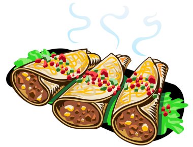 Sıcak burrito buğulaması tepsi