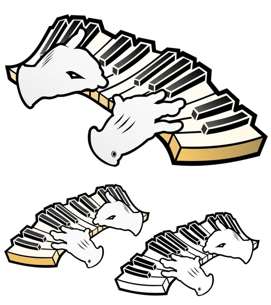 Pianista ragtime — Vector de stock