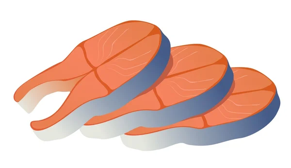 Heerlijke zalm steaks — Stockvector