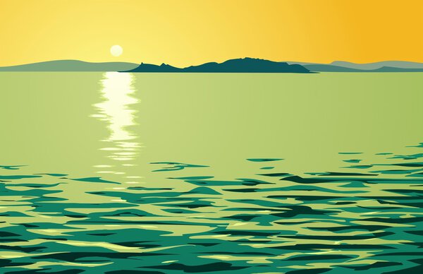 Morning scene with lake