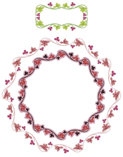 Borde Art Nouveau Vides Flores Con Variaciones Bonificación — Vector de stock