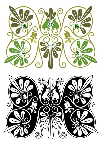 Art Nouveau Feuillage Élément Graphique — Image vectorielle