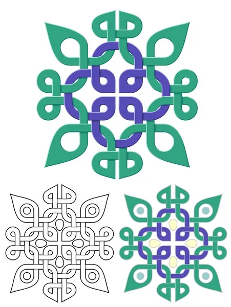 Quatrefoil Knoop Met Dimensionaal Effect — Stockvector