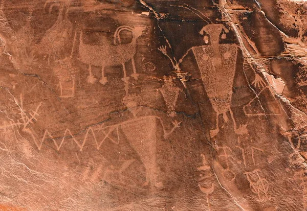 Petroglyphen Der Wüste Von Utah — Stockfoto