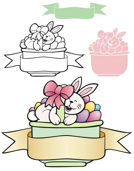 Easter banner basket — Stock Vector