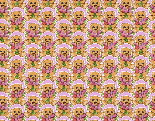 Teddy bear pattern — Stock Photo, Image