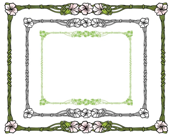 Bordure de la fleur de pomme — Image vectorielle