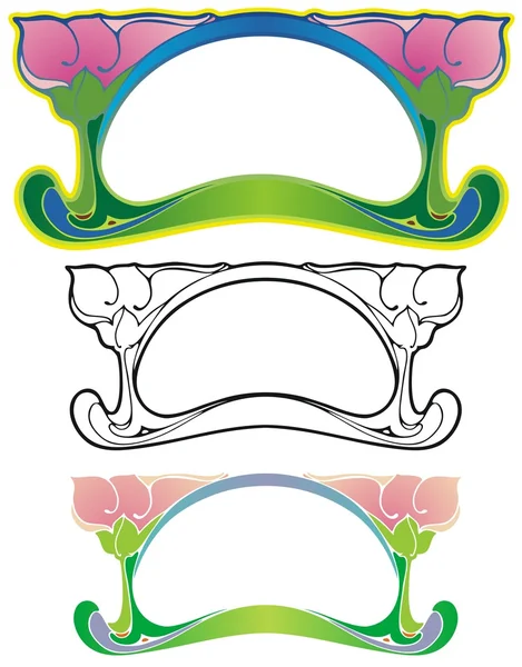 Confine art nouveau stile etichetta — Vettoriale Stock