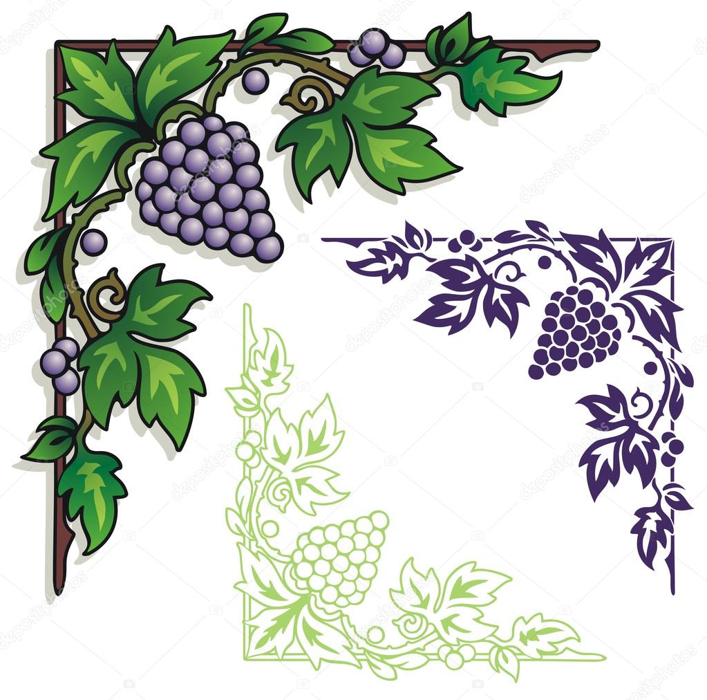 Grapes corner ornament