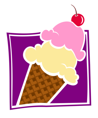 pembe ve mor dondurma konisi simgesi