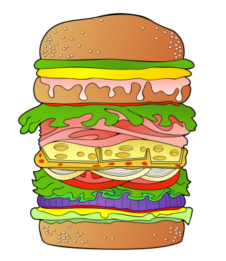 İçinde her şey olan hamburger.