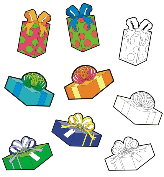 Presents with fancy wrapping — Stock Vector