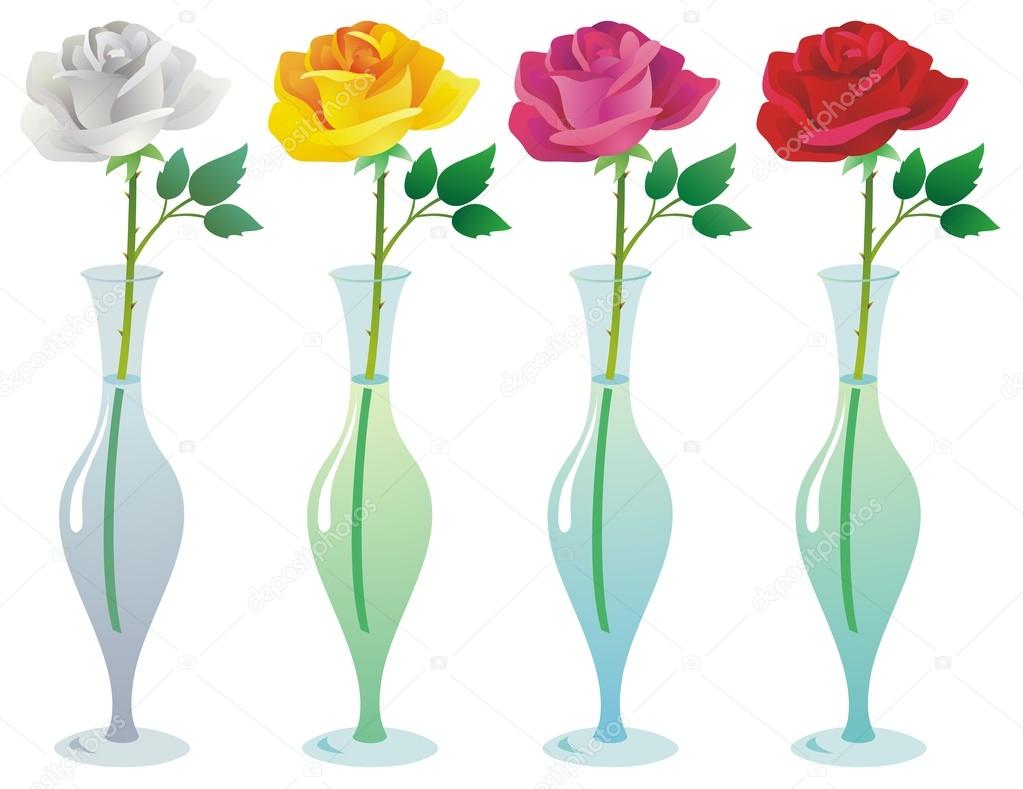 Single Roses, in four colors
