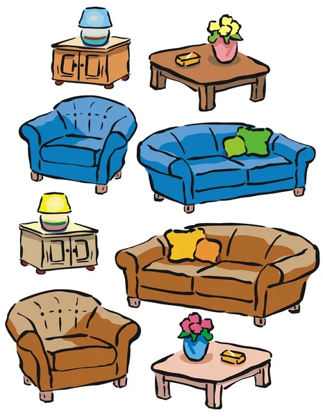客厅里的家具 — 图库矢量图片