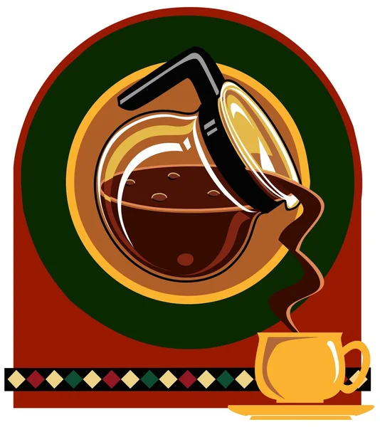Kaffee in eine Tasse gießen — Stockvektor