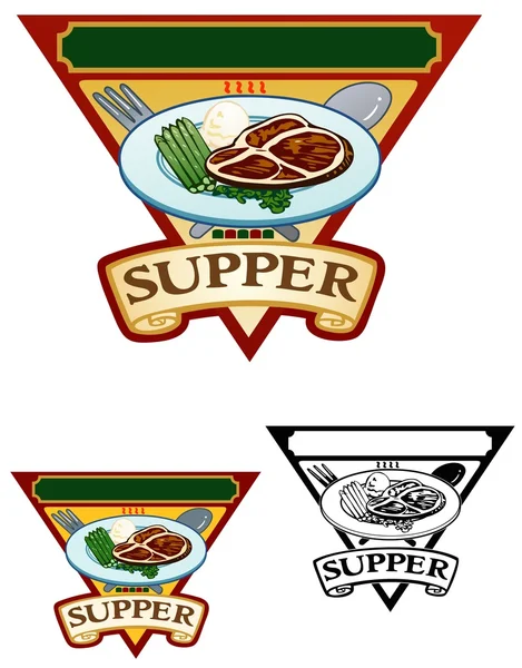 Illustrazione dell'emblema della cena — Vettoriale Stock