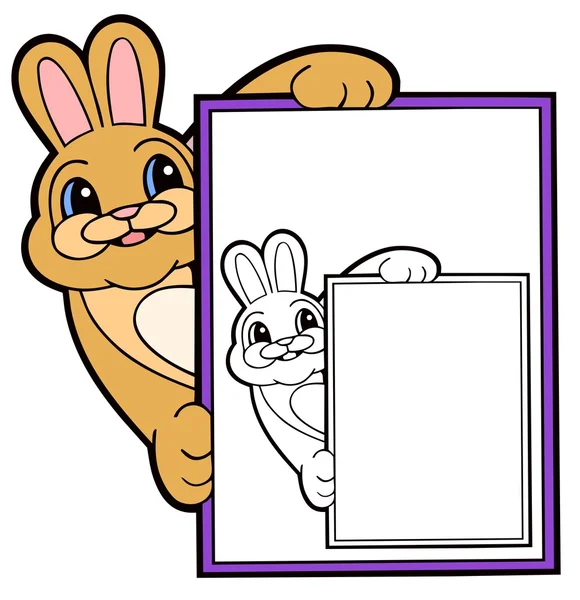 Bunny Rabbit Frame — Stock Vector