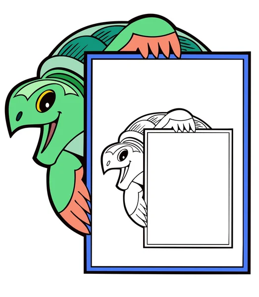 Mořská želva rám — Stockový vektor