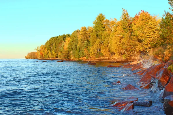 Jezioro Superior Fale Michigan Obraz Stockowy