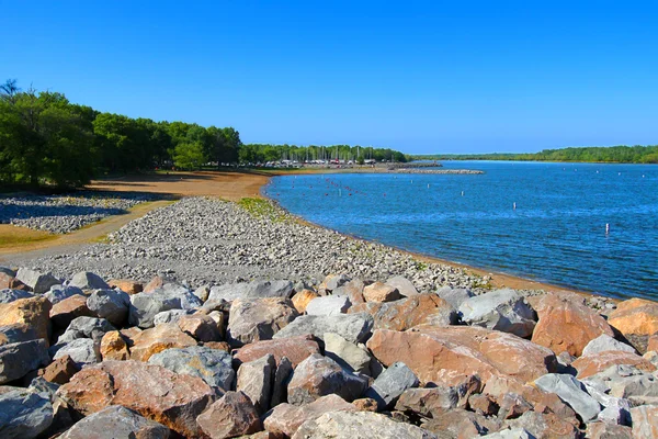 Carlyle-tó úszás strand illinois — Stock Fotó