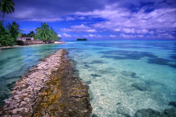 莫雷阿岛海滩泻湖法属波利尼西亚 — 图库照片
