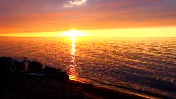 Atardecer de los Grandes Lagos — Vídeo de stock