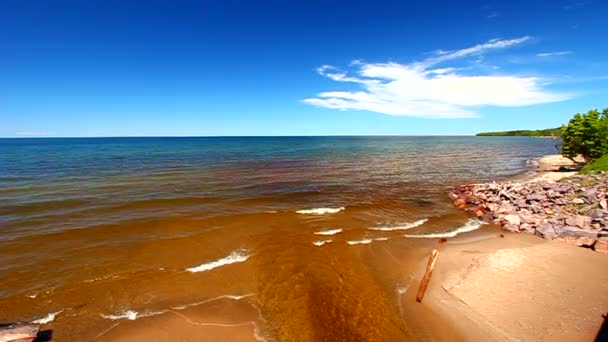 Unionen River och Lake Superior — Stockvideo