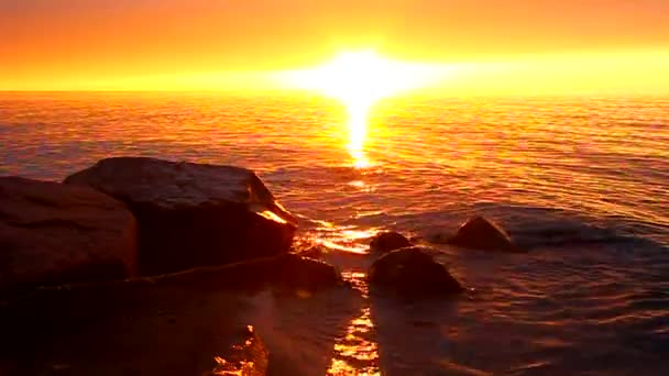 アメリカの偉大な湖の夕日 — ストック動画
