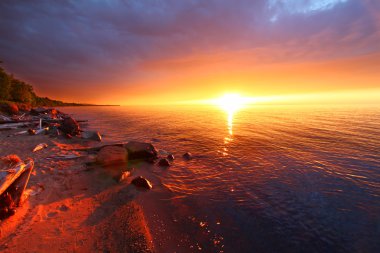 Michigan tatil Beach günbatımı