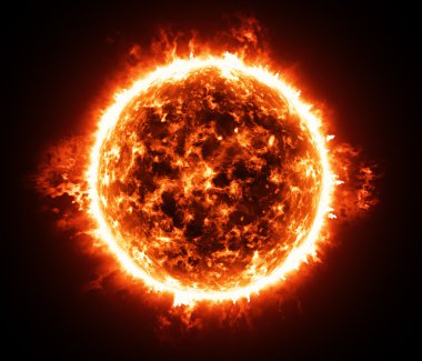 Burning atmosphere of red giant star clipart