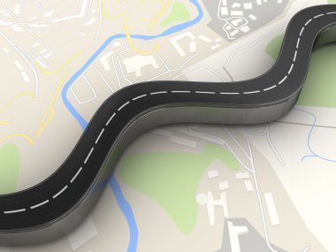 Yolu üzerinden harita arka plan