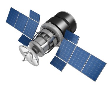 Space sattelite with solar panels clipart