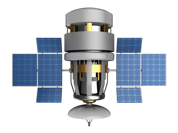 Sattélite spatiale avec panneaux solaires — Photo