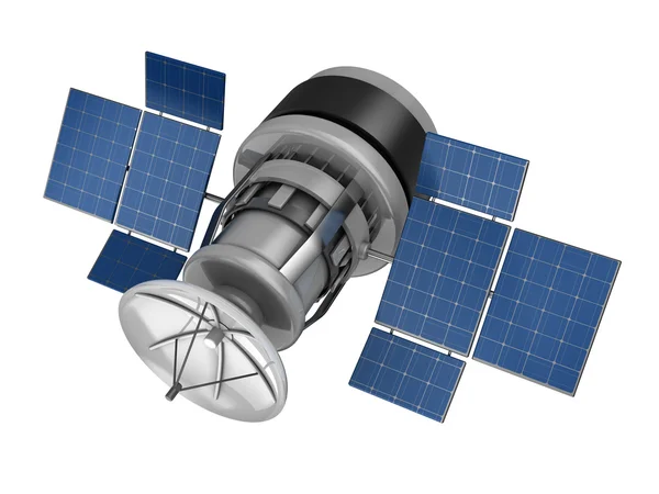Satélite espacial com painéis solares — Fotografia de Stock