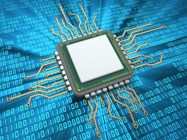 Dijital arka plan üzerinde CPU 