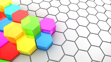 Renkli altıgenli arkaplan