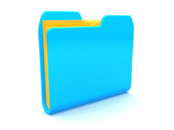 Blue glass folder icon — Stock Photo, Image