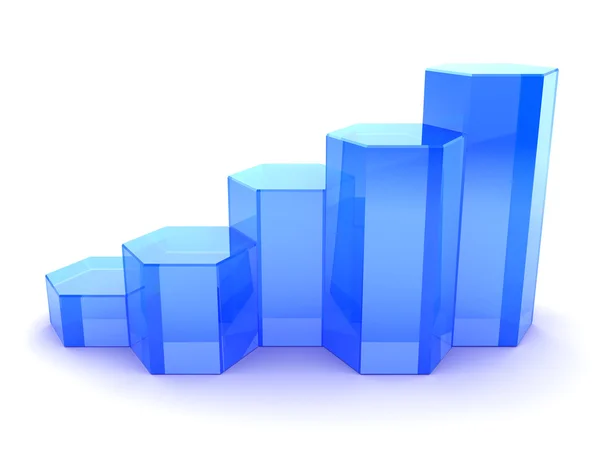 3d chart growing graph — Stock Photo, Image